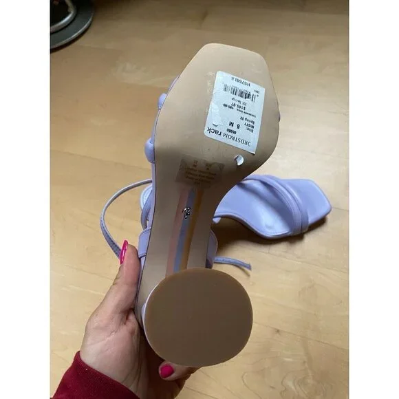 Sam Edelman BNWT "Kia" lilac purple block heel NEW ankle strap open toe - Picture 7 of 10